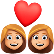 👩🏼‍❤️‍👩🏼 Emoji Pareja Enamorada - Mujer: Tono De Piel Claro Medio, Mujer: Tono De Piel Claro Medio en Facebook 14.0.
