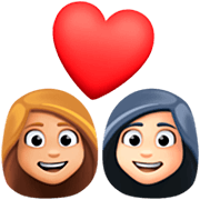 👩🏼‍❤️‍👩🏻 Emoji Pareja Enamorada - Mujer: Tono De Piel Claro Medio, Mujer: Tono De Piel Claro en Facebook 14.0.
