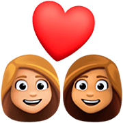 👩🏼‍❤️‍👩🏽 Emoji Liebespaar - Frau: mittelhelle Hautfarbe, Frau: mittlere Hautfarbe Facebook 14.0.