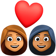 👩🏽‍❤️‍👩🏾 Emoji Pareja Enamorada - Mujer: Tono De Piel Medio, Mujer: Tono De Piel Oscuro Medio en Facebook 14.0.