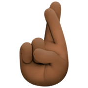 🤞🏿 Emoji Hand mit gekreuzten Fingern: dunkle Hautfarbe Facebook 14.0.