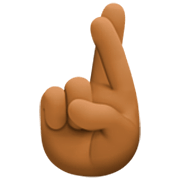 🤞🏾 Emoji Hand mit gekreuzten Fingern: mitteldunkle Hautfarbe Facebook 14.0.