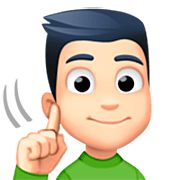 Emoji 🧏🏻‍♂️ Uomo Con Problemi Di Udito: Carnagione Chiara su Facebook 14.0.