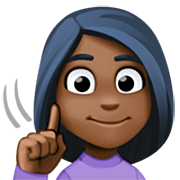 Emoji 🧏🏿‍♀️ Donna Con Problemi Di Udito: Carnagione Scura su Facebook 14.0.