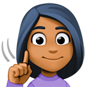 Emoji 🧏🏾‍♀️ Donna Con Problemi Di Udito: Carnagione Abbastanza Scura su Facebook 14.0.