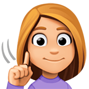 🧏🏼‍♀️ Emoji Mujer Sorda: Tono De Piel Claro Medio en Facebook 14.0.