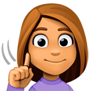 Emoji 🧏🏽‍♀️ Donna Con Problemi Di Udito: Carnagione Olivastra su Facebook 14.0.