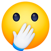Emoji 🫢 Faccia Con Gli Occhi Aperti E La Mano Sulla Bocca Emoji su Facebook 14.0.