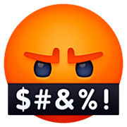 🤬 Emoji Gesicht mit Symbolen über dem Mund Facebook 14.0.
