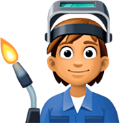 Emoji 🧑🏽‍🏭 Persona Che Lavora In Fabbrica: Carnagione Olivastra su Facebook 14.0.
