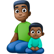 Emoji 👨🏿‍👦🏿 Famiglia - Uomo, Bambino: Carnagione Scura su Facebook 14.0.