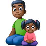 Emoji 👨🏿‍👧🏿 Famiglia - Uomo, Bambina: Carnagione Scura su Facebook 14.0.