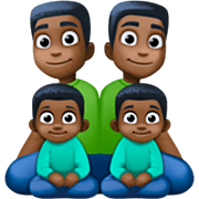 👨🏿‍👨🏿‍👦🏿‍👦🏿 Emoji Familie - Mann, Mann, Junge, Junge: dunkle Hautfarbe Facebook 14.0.