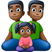 Emoji 👨🏿‍👨🏿‍👧🏿 Famiglia - Uomo, Uomo, Bambina: Carnagione Scura su Facebook 14.0.