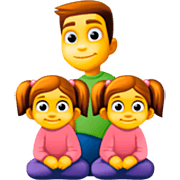 Emoji 👨‍👧‍👧 Famiglia: Uomo, Bambina E Bambina su Facebook 14.0.