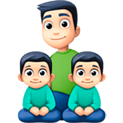 👨🏻‍👦🏻‍👦🏻 Emoji Familia - Hombre, Niño, Niño: Tono De Piel Claro en Facebook 14.0.