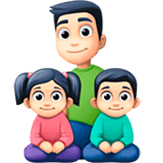 👨🏻‍👧🏻‍👦🏻 Emoji Familie - Mann, Mädchen, Junge: helle Hautfarbe Facebook 14.0.