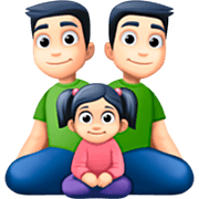Emoji 👨🏻‍👨🏻‍👧🏻 Famiglia - Uomo, Uomo, Bambina: Carnagione Chiara su Facebook 14.0.