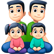 Emoji 👨🏻‍👨🏻‍👧🏻‍👦🏻 Famiglia - Uomo, Uomo, Bambina, Bambino: Carnagione Chiara su Facebook 14.0.