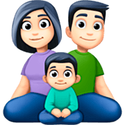 👨🏻‍👩🏻‍👦🏻 Emoji Familie - Mann, Frau, Junge: helle Hautfarbe Facebook 14.0.