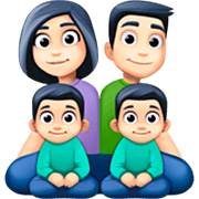 👨🏻‍👩🏻‍👦🏻‍👦🏻 Emoji Familie - Mann, Frau, Junge, Junge: helle Hautfarbe Facebook 14.0.