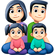 👨🏻‍👩🏻‍👧🏻‍👦🏻 Emoji Familie - Mann, Frau, Mädchen, Junge: helle Hautfarbe Facebook 14.0.