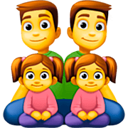 👨‍👨‍👧‍👧 Emoji Familia: Hombre, Hombre, Niña, Niña en Facebook 14.0.