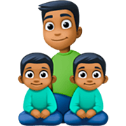 Emoji 👨🏾‍👦🏾‍👦🏾 Famiglia - Uomo, Bambino, Bambino: Carnagione Abbastanza Scura su Facebook 14.0.
