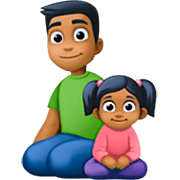 Emoji 👨🏾‍👧🏾 Famiglia - Uomo, Bambina: Carnagione Abbastanza Scura su Facebook 14.0.