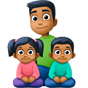 👨🏾‍👧🏾‍👦🏾 Emoji Familia - Hombre, Niña, Niño: Tono De Piel Oscuro Medio en Facebook 14.0.