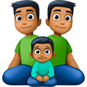 👨🏾‍👨🏾‍👦🏾 Emoji Familie - Mann, Mann, Junge: mitteldunkle Hautfarbe Facebook 14.0.