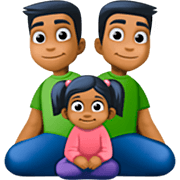 Emoji 👨🏾‍👨🏾‍👧🏾 Famiglia - Uomo, Uomo, Bambina: Carnagione Abbastanza Scura su Facebook 14.0.