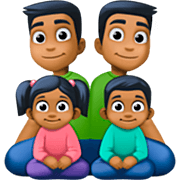 Emoji 👨🏾‍👨🏾‍👧🏾‍👦🏾 Famiglia - Uomo, Uomo, Bambina, Bambino: Carnagione Abbastanza Scura su Facebook 14.0.