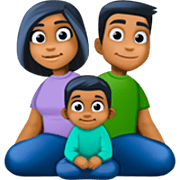 Emoji 👨🏾‍👩🏾‍👦🏾 Famiglia - Uomo, Donna, Bambino: Carnagione Abbastanza Scura su Facebook 14.0.