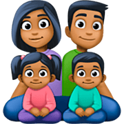 👨🏾‍👩🏾‍👧🏾‍👦🏾 Emoji Familie - Mann, Frau, Mädchen, Junge: mitteldunkle Hautfarbe Facebook 14.0.