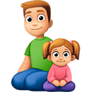 Emoji 👨🏼‍👧🏼 Famiglia - Uomo, Bambina: Carnagione Abbastanza Chiara su Facebook 14.0.
