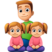 👨🏼‍👧🏼‍👧🏼 Emoji Familie - Mann, Mädchen, Mädchen: mittelhelle Hautfarbe Facebook 14.0.