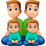 👨🏼‍👨🏼‍👦🏼‍👦🏼 Emoji Familia - Hombre, Hombre, Niño, Niño: Tono De Piel Claro Medio en Facebook 14.0.