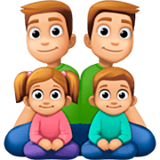 👨🏼‍👨🏼‍👧🏼‍👦🏼 Emoji Familie - Mann, Mann, Mädchen, Junge: mittelhelle Hautfarbe Facebook 14.0.