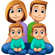 👨🏼‍👩🏼‍👦🏼‍👦🏼 Emoji Familia - Hombre, Mujer, Niño, Niño: Tono De Piel Claro Medio en Facebook 14.0.