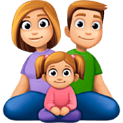 👨🏼‍👩🏼‍👧🏼 Emoji Familia - Hombre, Mujer, Niña: Tono De Piel Claro Medio en Facebook 14.0.