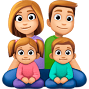 👨🏼‍👩🏼‍👧🏼‍👦🏼 Emoji Familia - Hombre, Mujer, Niña, Niño: Tono De Piel Claro Medio en Facebook 14.0.