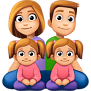 👨🏼‍👩🏼‍👧🏼‍👧🏼 Emoji Familia - Hombre, Mujer, Niña, Niña: Tono De Piel Claro Medio en Facebook 14.0.