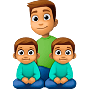 Emoji 👨🏽‍👦🏽‍👦🏽 Famiglia - Uomo, Bambino, Bambino: Carnagione Olivastra su Facebook 14.0.