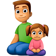 Emoji 👨🏽‍👧🏽 Famiglia - Uomo, Bambina: Carnagione Olivastra su Facebook 14.0.