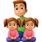 👨🏽‍👧🏽‍👧🏽 Emoji Família - Homem, Menina, Menina: Pele Morena na Facebook 14.0.