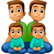 Emoji 👨🏽‍👨🏽‍👦🏽‍👦🏽 Famiglia - Uomo, Uomo, Bambino, Bambino: Carnagione Olivastra su Facebook 14.0.
