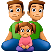 Emoji 👨🏽‍👨🏽‍👧🏽 Famiglia - Uomo, Uomo, Bambina: Carnagione Olivastra su Facebook 14.0.