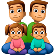 👨🏽‍👨🏽‍👧🏽‍👦🏽 Emoji Familie - Mann, Mann, Mädchen, Junge: mittlere Hautfarbe Facebook 14.0.