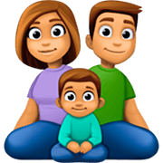 Emoji 👨🏽‍👩🏽‍👦🏽 Famiglia - Uomo, Donna, Bambino: Carnagione Olivastra su Facebook 14.0.
